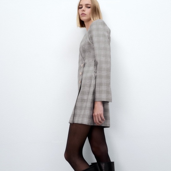 NEW! Zara Plaid Blazer Dress - Picture 5 of 13